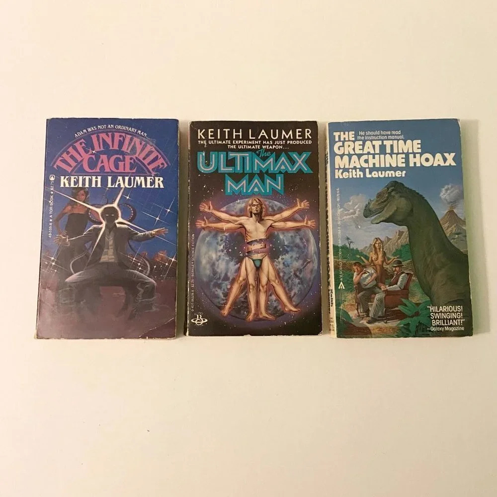 Vintage 1980s Lot of 3 Keith Laumer Books Infinite Cage Ultimax Man Time Machine